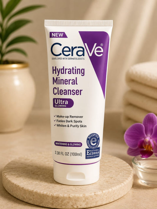 CeraVe Hydrating Mineral Cleanser 100ml | Ultra Glowing Face Cleanser for Deep Cleansing & Brightening