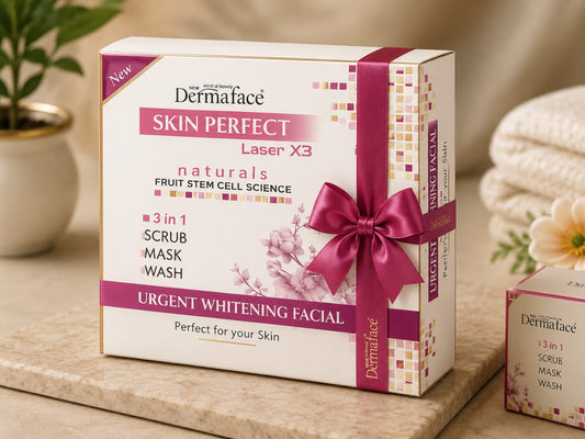 Dermaface Urgent Whitening Facial | Skin Perfect Laser X3 3-in-1 Kit