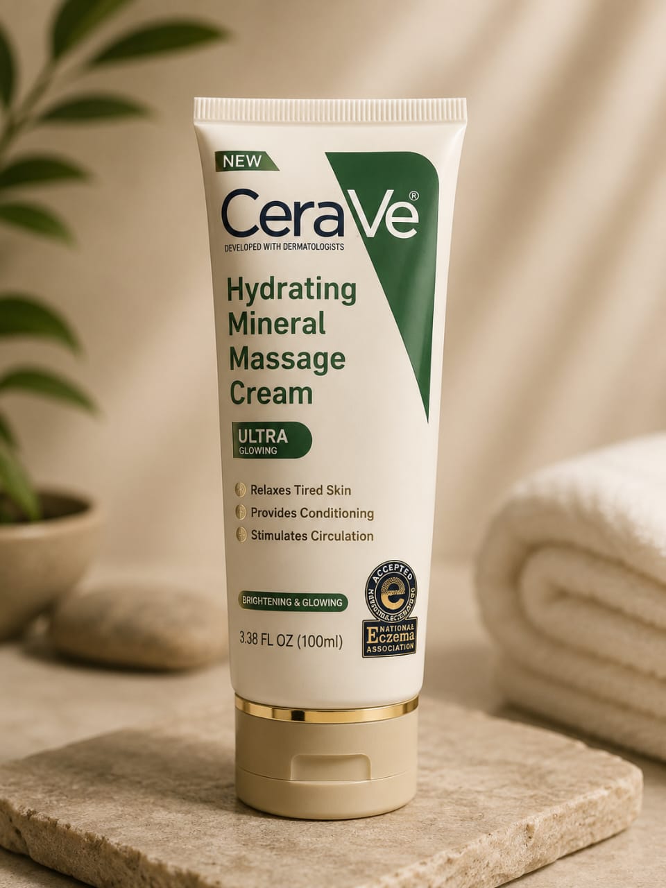 CeraVe Hydrating Mineral Massage Cream 100ml | Nourishing Facial Massage Cream