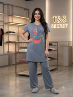 Premium Lycra Viscose 2-Piece Lounge Suit for Women | Elegant & Comfortable