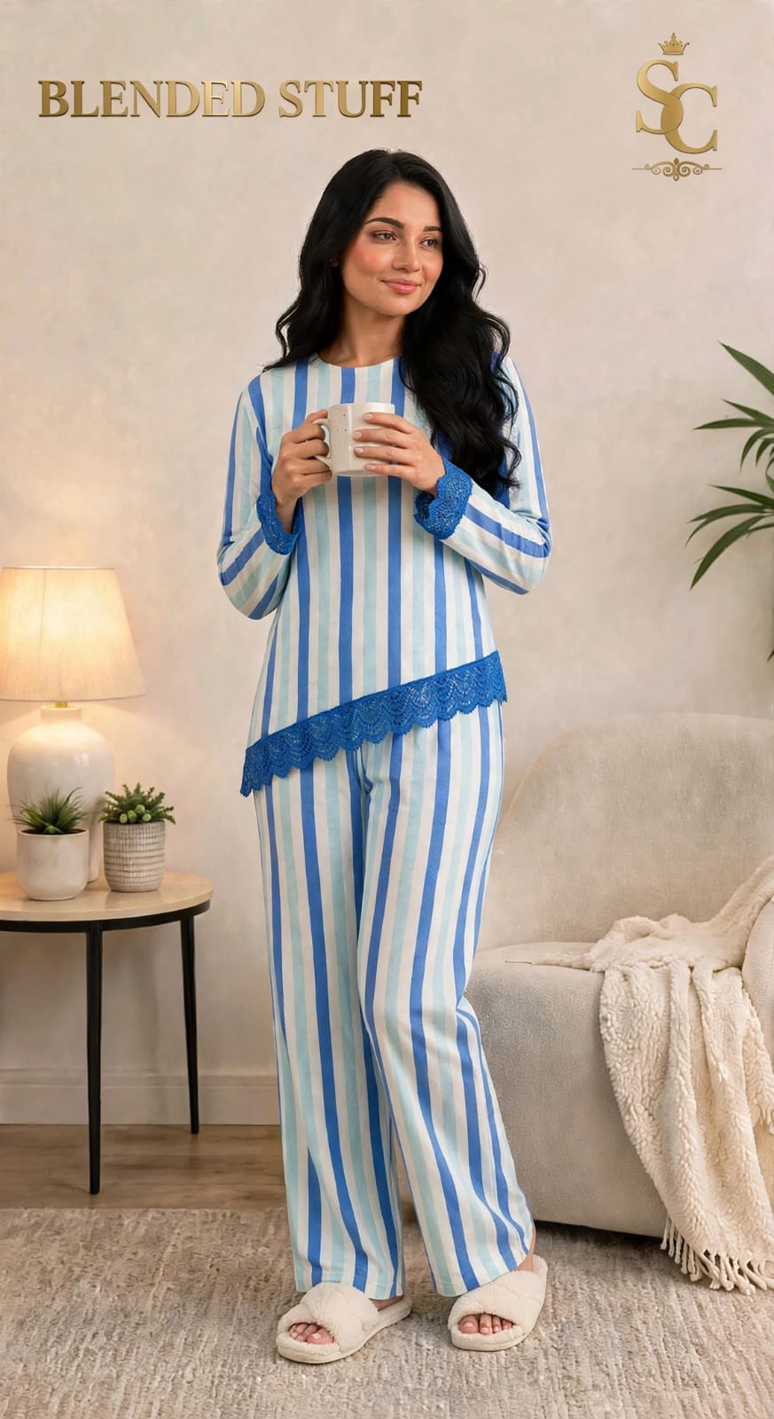 ✨ Premium Blended Fabric 2-Piece Pajama Set for Women | Stylish & Comfortable Sleepwear