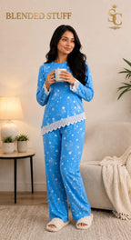 ✨ Premium Blended Fabric 2-Piece Pajama Set for Women | Stylish & Comfortable Sleepwear