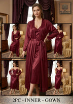 ✨ Premium Satin 2-Piece Inner Gown Set for Women | Elegant & Comfortable Nightwear